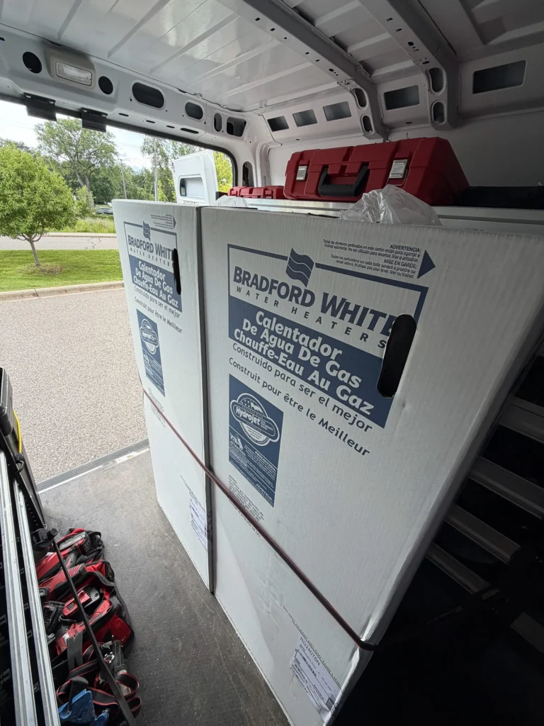 New water heaters, loaded up by Duck Duck Plumbing