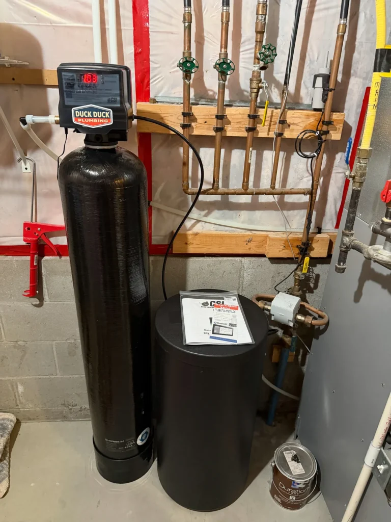 Basement water softener by Duck Duck Plumbing